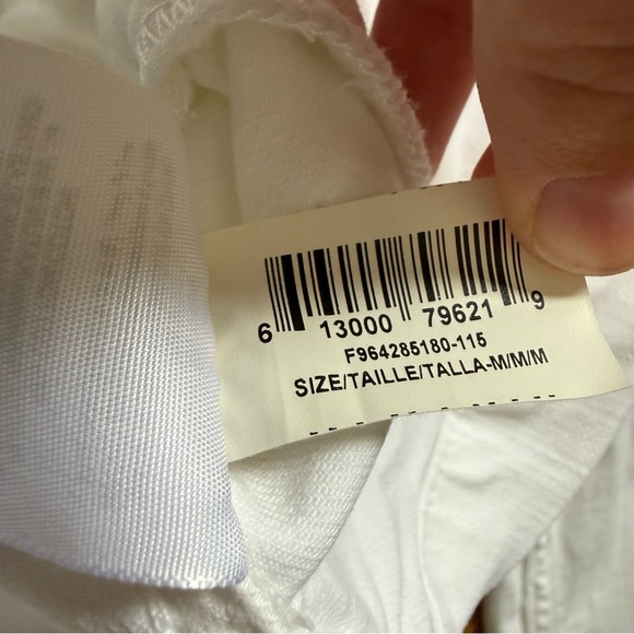 BCBGMAXAZRIA White Cropped Denim Jacket Women’s Medium Button Up Jean Layering - Picture 5 of 11